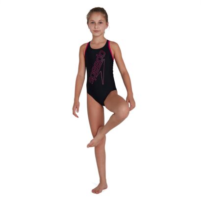 Girls Boom Logo Placement Flyback One Piece Swimsuit