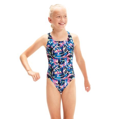 Girls Digital Allover Leaderback Swimsuit
